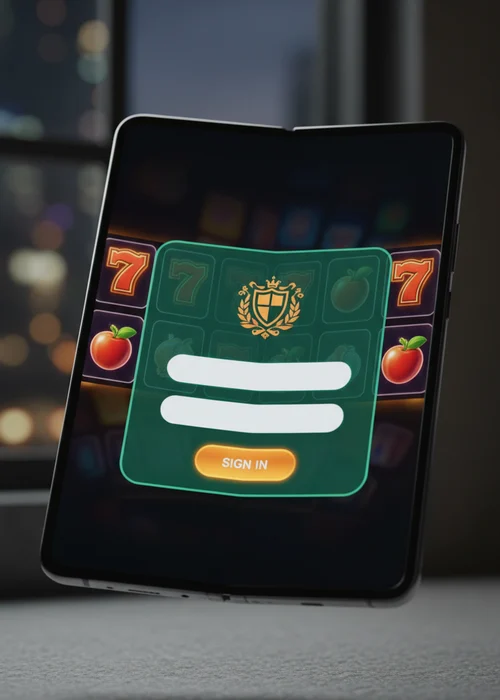 Secure login interface for Surf Casino on a mobile device, showing email and password fields