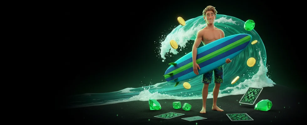 225% Match up to A$500 + 200 Free Spins on 'Surf's Up!' - Surf Casino